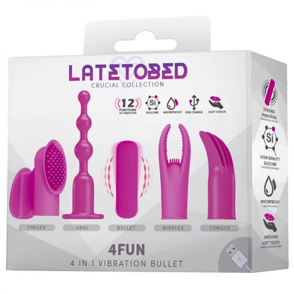 4Fun Bala Vibrador y 4 Fundas USB Impermeable Silicona fabricado por LATETOBED