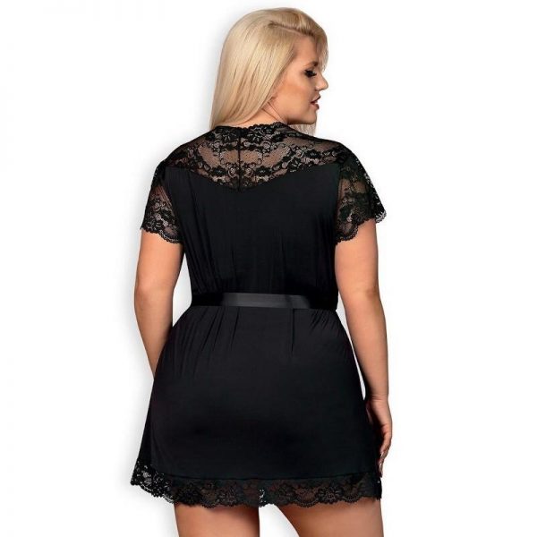 comprar 810-PEI-1 Kimono con Encaje Negro en sex shop www.tiendaeroticaweb.es