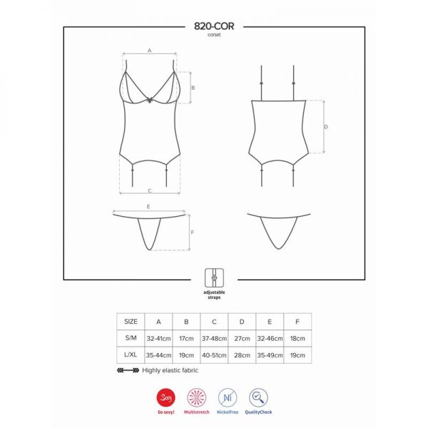 venta de 820-COR-1 Chemise con Liguero Negro en tienda erótica online