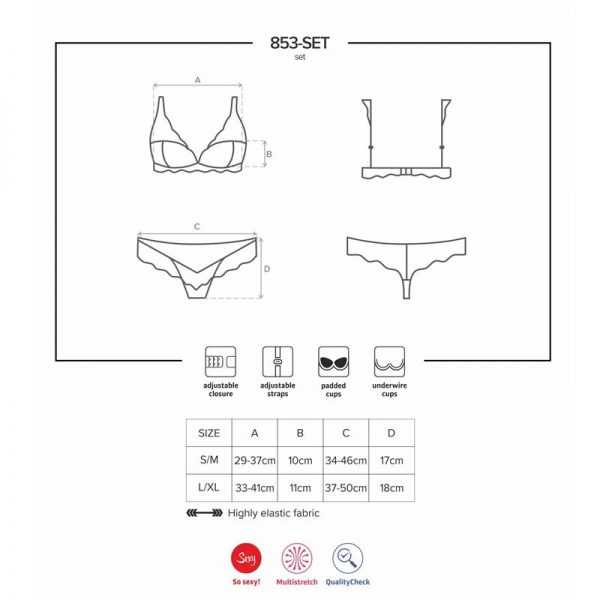 853-SET-1 Set de 2 Piezas Color Negro de la tienda erótica web www.tiendaeroticaweb.es