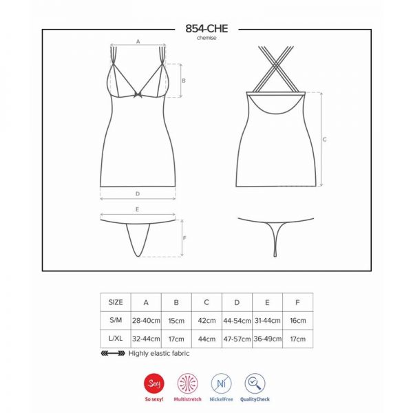 854-CHE-1 Chemise y Tanga Color Negro de la tienda erótica web www.tiendaeroticaweb.es