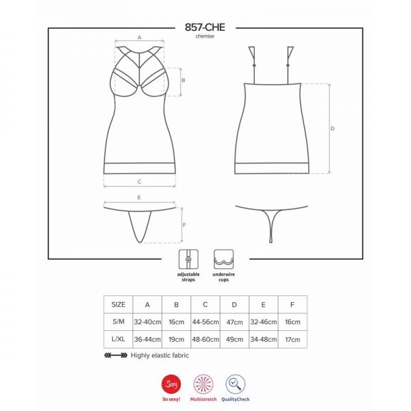 857-CHE-1 Chemise y Tanga Color Negro de la tienda erótica web www.tiendaeroticaweb.es