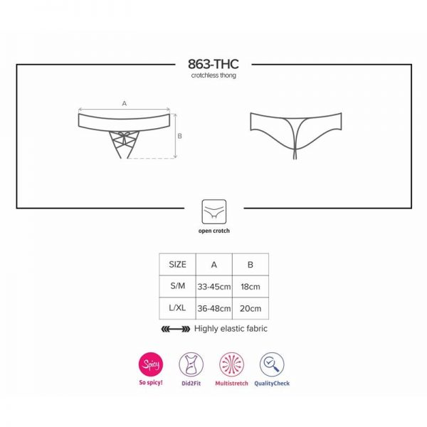 863-THC-3 Tanga Abierto Color Rojo marca OBSESSIVE