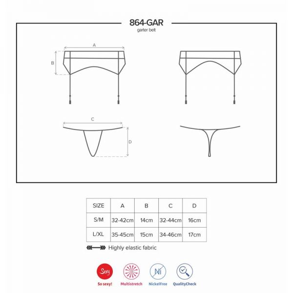 864-GAR-1 Liguero y Tanga Color Negro de la tienda erótica web www.tiendaeroticaweb.es