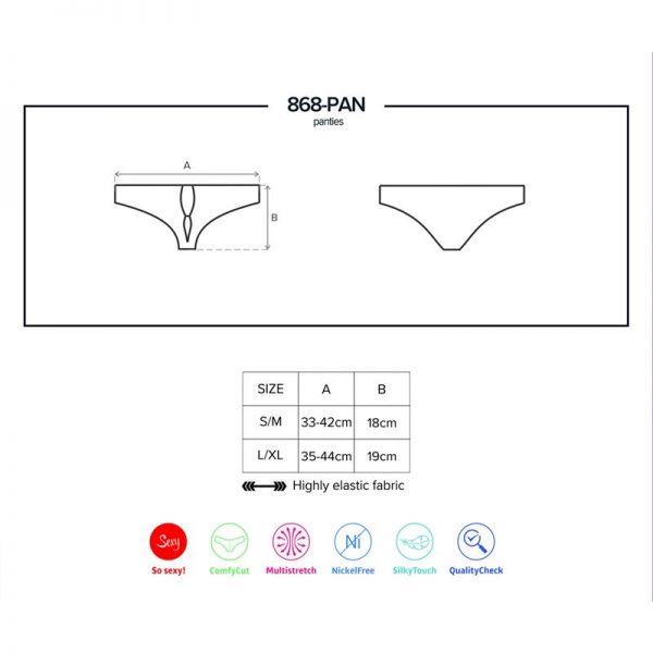 868-PAN-1 Braguitas Color Negro marca OBSESSIVE