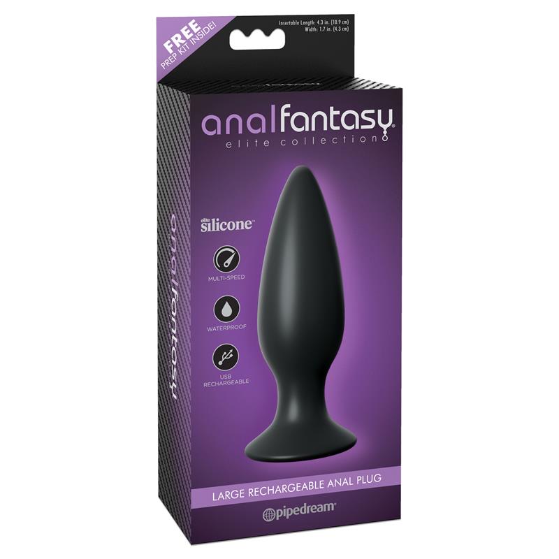 Anal Fantasy Elite Collection Plug Anal Recargable Grande Negro de calidad