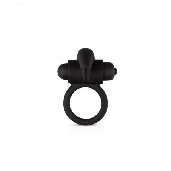 Anillo para Pene con Vibración Conejito Silicona - Negro fabricado por EASYTOYS