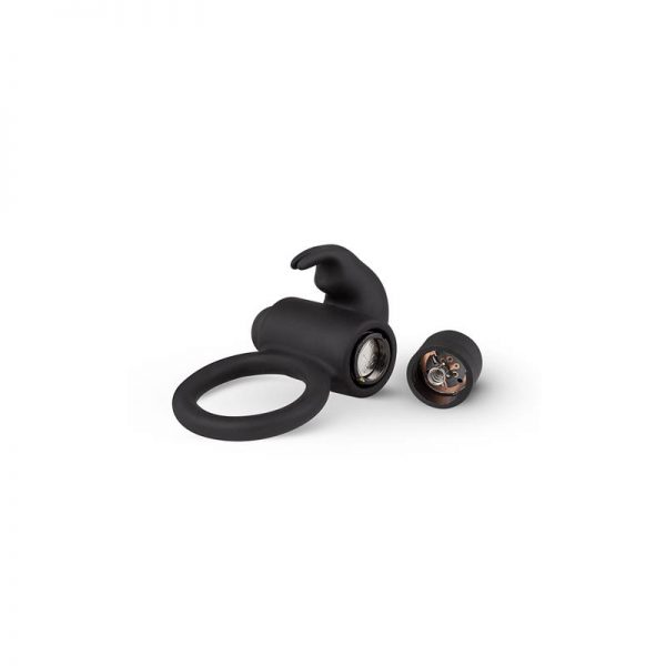 Anillo para Pene con Vibración Conejito Silicona - Negro de calidad y barato