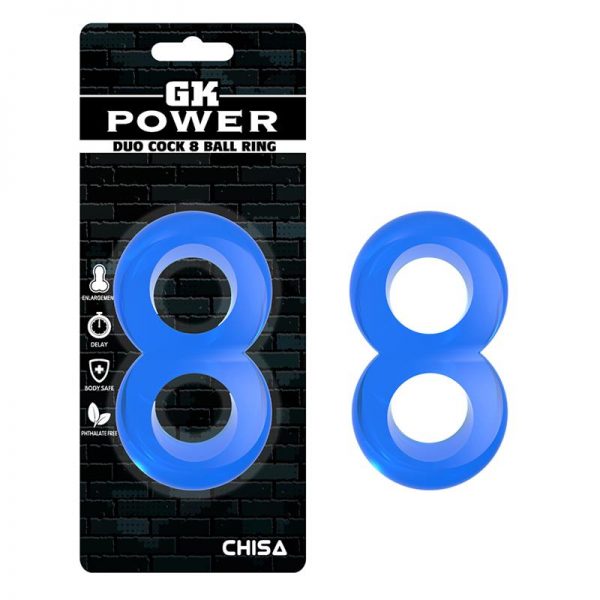 Anillo para el Pene Doble Duo Cock 8 Azul diseñado por la marca CHISA