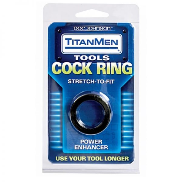Anillo para el Pene TitanMen Negro fabricado por DOC JOHNSON