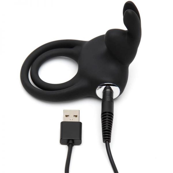 Anillo para Pene con Conejito para Parejas USB Negro de calidad