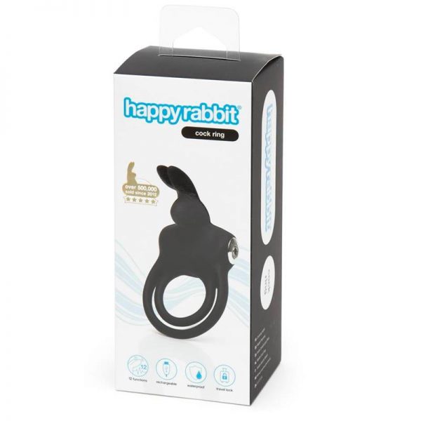 Anillo para Pene con Conejito para Parejas USB Negro marca HAPPY RABBIT