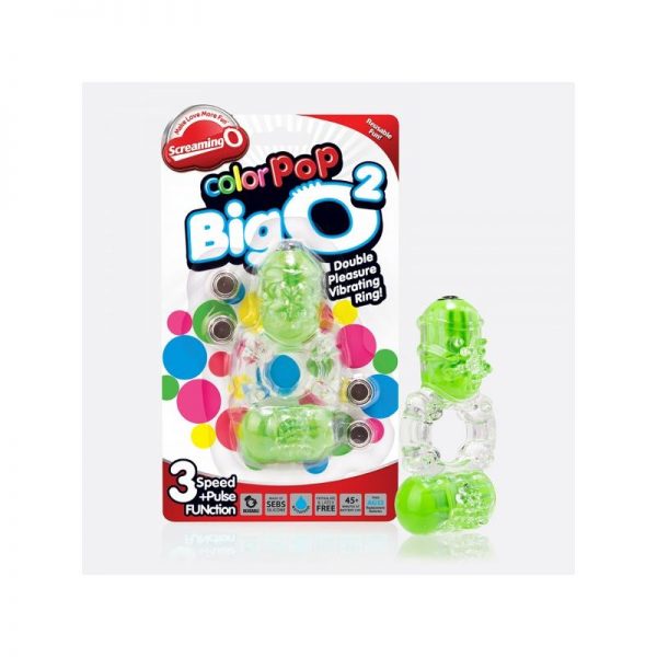 Anillo Vibrador Doble ColorPop Big O 2 Verde fabricado por SCREAMINGO