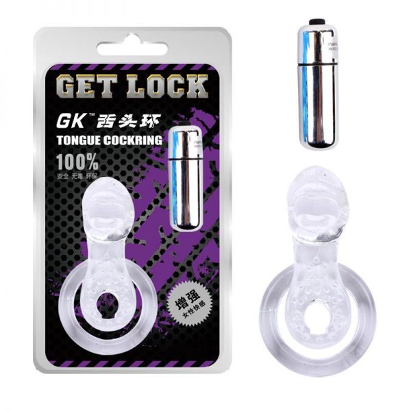 Anillo Vibrador para el Pene The Tongue Transparente de la tienda erótica web www.tiendaeroticaweb.es