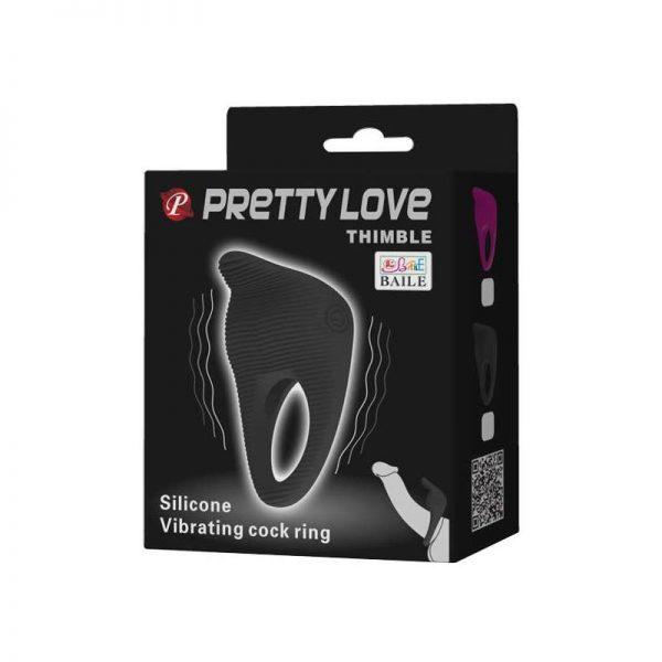 Anillo Vibrador Thimble Negro de la marca PRETTYLOVE