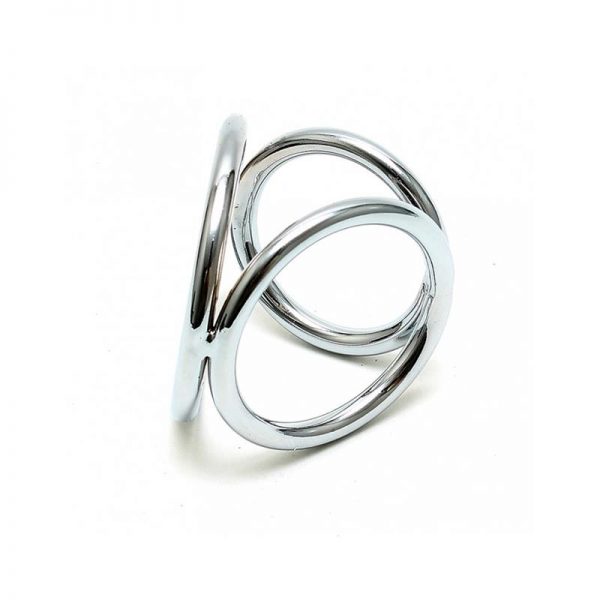 Anillos en Triángulo Metálico para Pene y Testículos marca BONDAGE PLAY