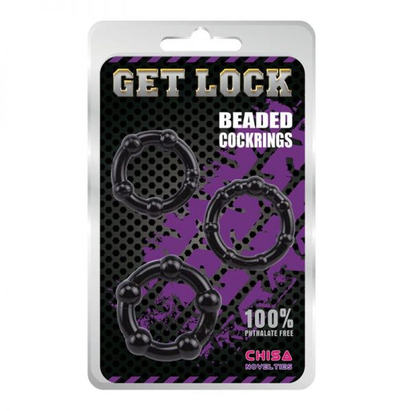 comprar Anillos para el Pene Beaded Negro barato y de calidad