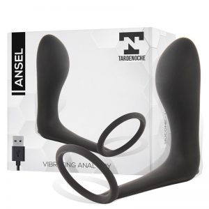 Ansel Plug Anal con Vibración y Anillo USB Silicona de la marca TARDENOCHE