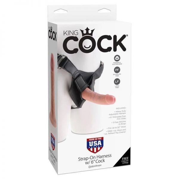 Arnes Ajustable con Dildo 6 - Color Natural fabricante KING COCK