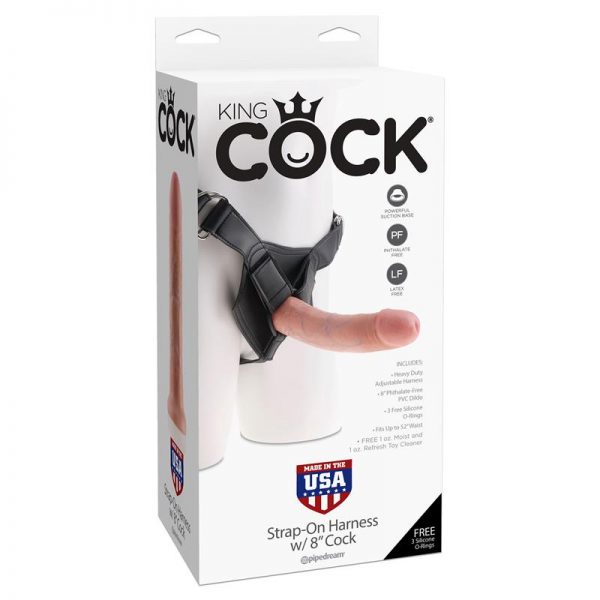 Arnés Ajustable con Dildo 8 Color Natural fabricante KING COCK