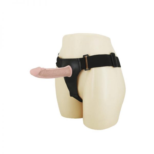 comprar Arnés con Dildo Hueco y Vibración 15.5 x 4.2 cm Natural barato y de calidad