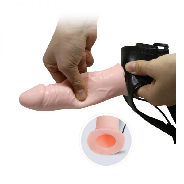 Arnés con Dildo Hueco y Vibración 15.5 x 4.2 cm Natural marca BAILE