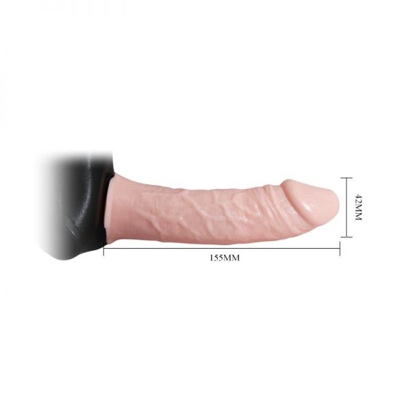 Arnés con Dildo Hueco y Vibración 15.5 x 4.2 cm Natural barato
