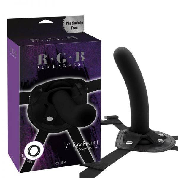 Arnés con Dildo Raw Recruit Talla L Negro diseñado por la marca CHISA