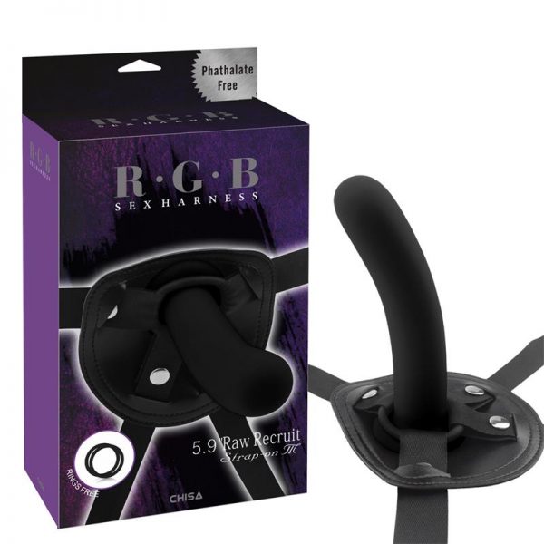 Arnés con Dildo Raw Recruit Talla M Negro diseñado por la marca CHISA