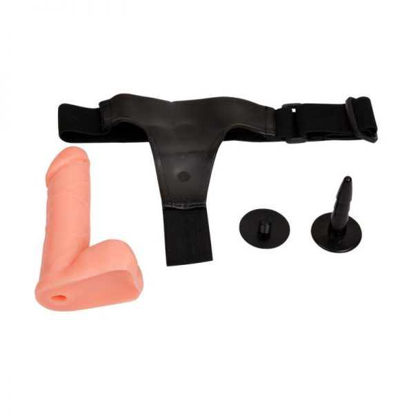 Arnés con Dildo y Testículos 17.5 cm de calidad