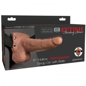 Arnés Elástico con Dildo Hueco 6 10 Funciones Vibracion USB de la marca FETISH FANTASY SERIES