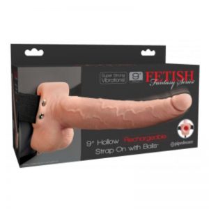 Arnes Elastico con Dildo Hueco 9 10 Funciones Vibracion USB Natural de la marca FETISH FANTASY SERIES