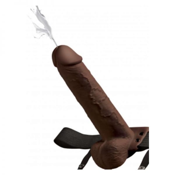 Arnes Elastico con Dildo Hueco 9 Funcion Squirting Marron fabricado por FETISH FANTASY SERIES