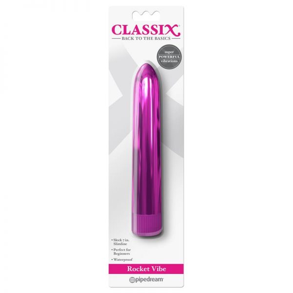 comprar Bala Vibradora Rosa Metálico 18 cm barato y de calidad