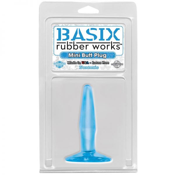 Basix Rubber Works  Mini Butt Plug - Color Azul fabricante BASIX RUBBER WORKS