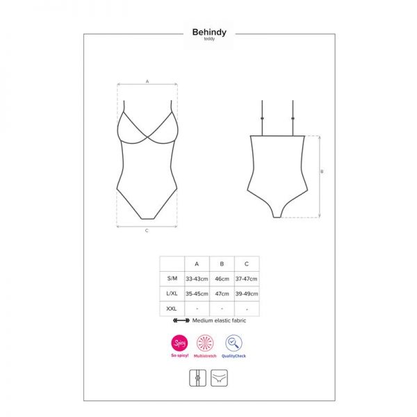 venta de Behindy Teddy Entrepierna Abierta Negro en tienda erótica online