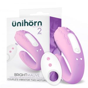 Brightmauve Vibrador para Parejas Doble Motor Control Remoto USB Silicona de la marca ÜNIHÖRN