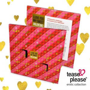 Calendario de Adviento de San Valentin diseñado por la marca TEASE & PLEASE