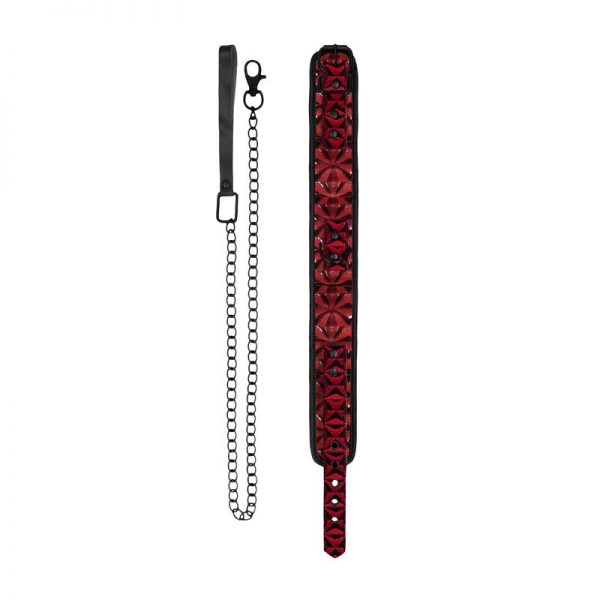 comprar Collar con Correa Aujstable Neopreno Burgundy en sex shop online