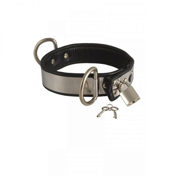 Collar Cuero y Metal Ajustable de calidad
