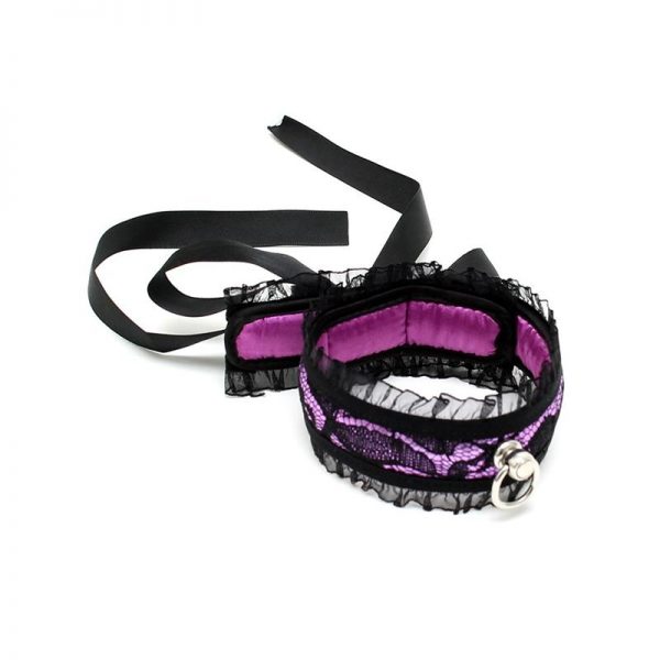 Collar de Satén Purpura fabricado por BONDAGE PLAY