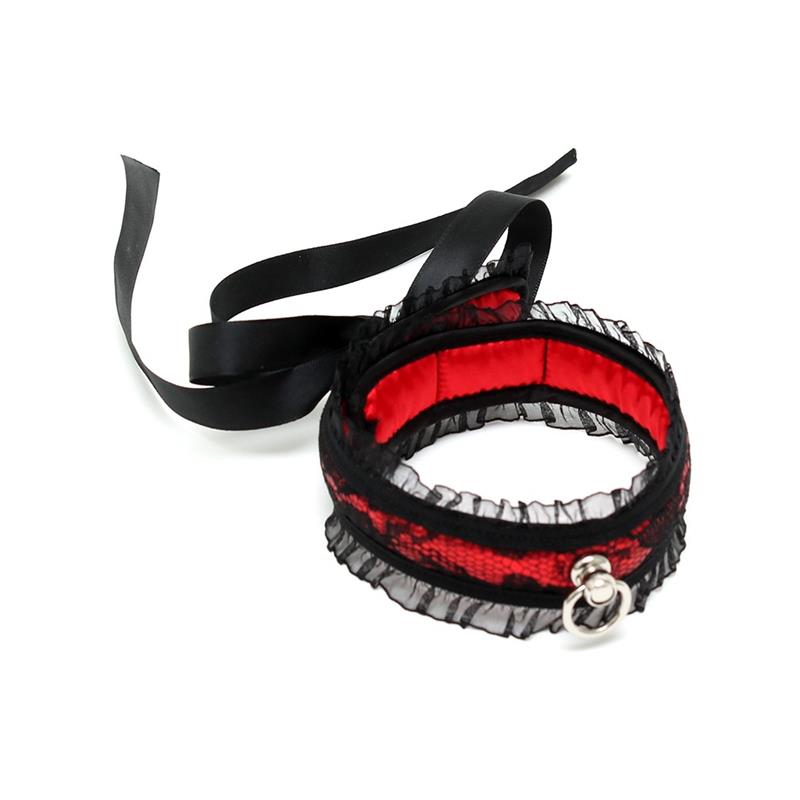 Collar de Saten Rojo fabricado por BONDAGE PLAY
