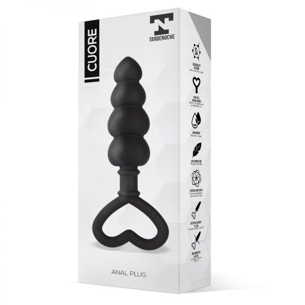Cuore Plug Anal Silicona Negro de precio barato