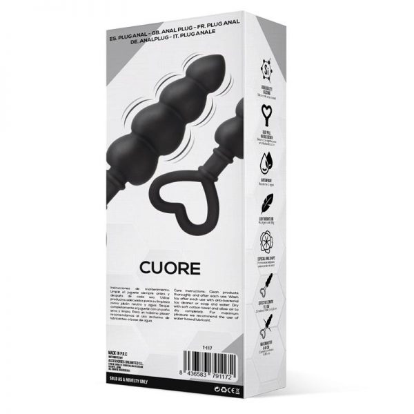 venta de Cuore Plug Anal Silicona Negro en tienda erótica online
