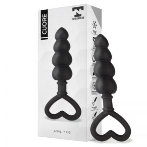 Cuore Plug Anal Silicona Negro diseñado por la marca TARDENOCHE