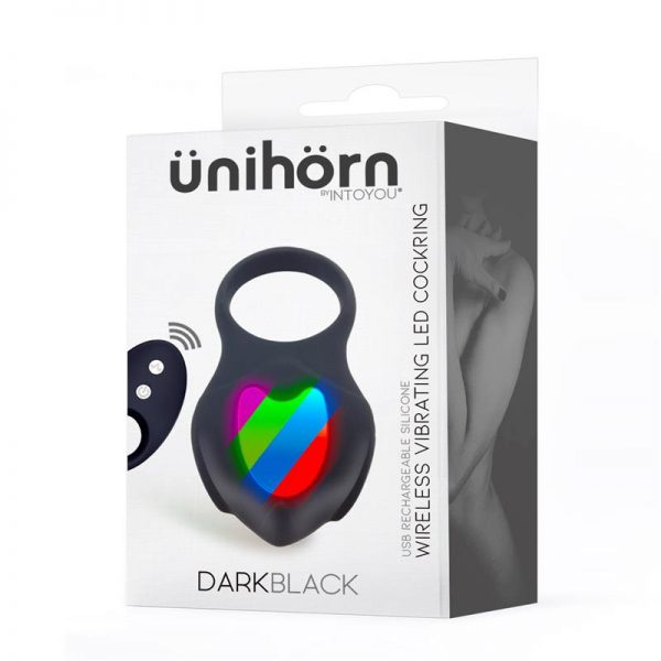 Darkblack Anillo Vibrador con Led Control Remoto USB Silicona fabricado por ÜNIHÖRN
