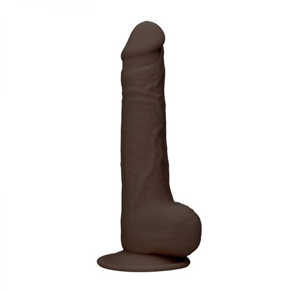 comprar Dildo Dual Density con Testiculos 24 cm Marron en sex shop online
