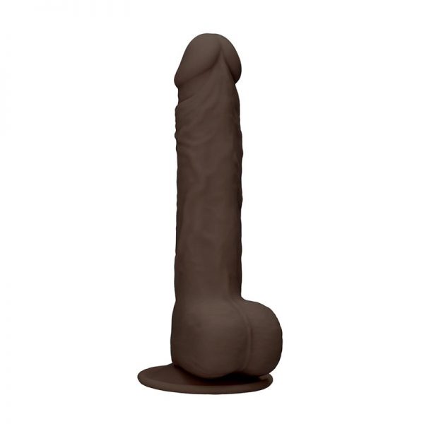 Dildo Dual Density con Testiculos 24 cm Marron de la marca REALROCK