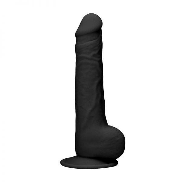 Dildo Dual Density con Testiculos 24 cm Negro fabricado por REALROCK