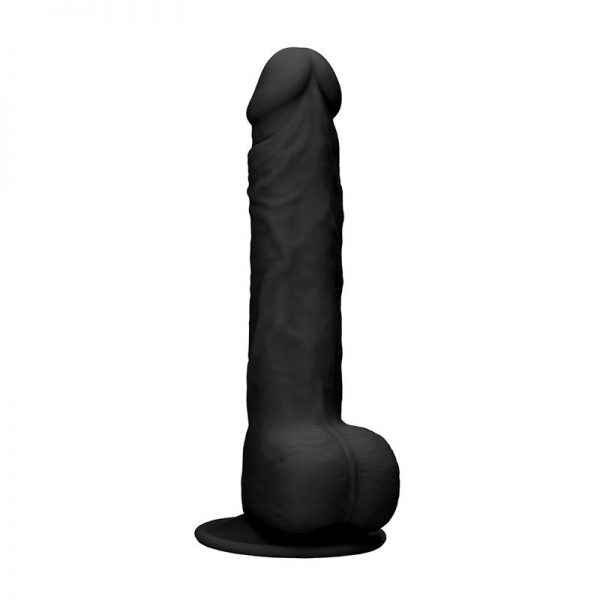 Dildo Dual Density con Testiculos 24 cm Negro de la marca REALROCK